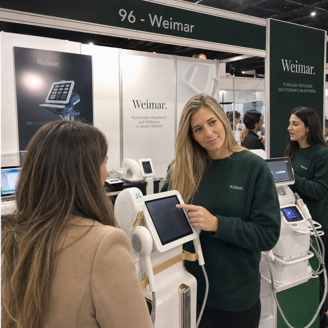 Demostracion de equipos Weimar Estetica durante un evento profesional